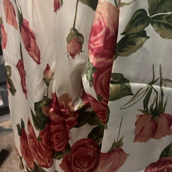 Oscar de la Renta pink label 100% polyester, sleepwear shirt/pants floral print - Picture 11 of 14